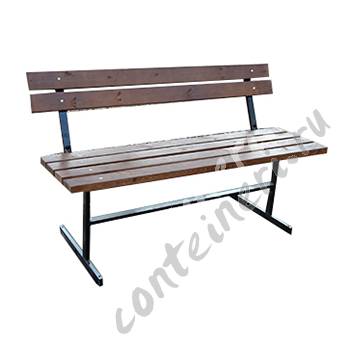 Скамейка парковая со спинкой НА ДВУХ ОПОРАХ 1500x400x900 
